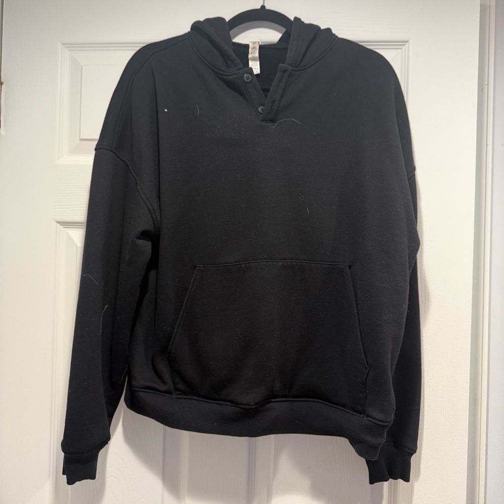 ALO Yoga Classic Black Button-Up Hoodie